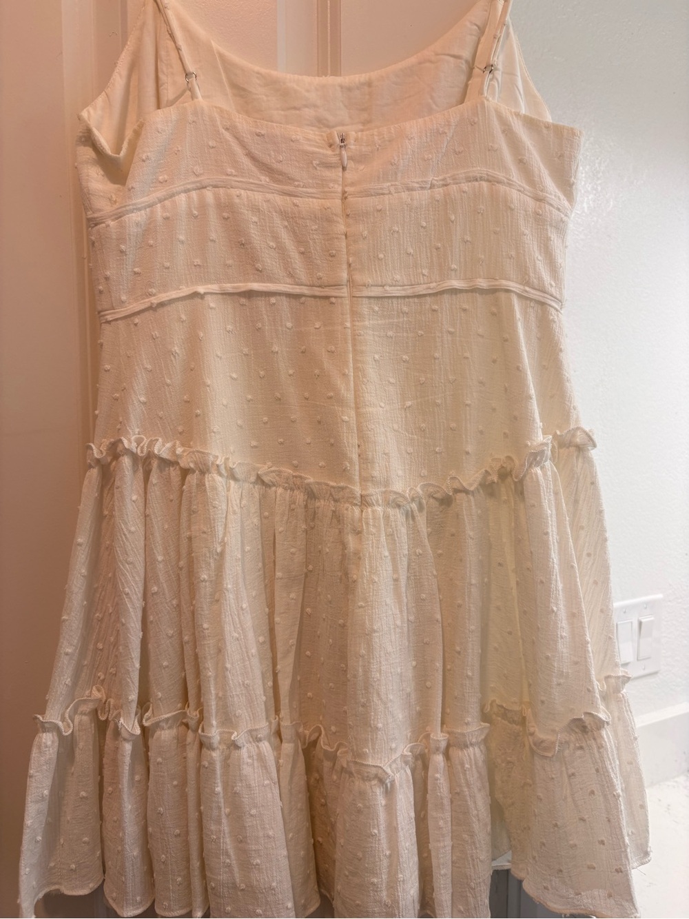 White Tiered Spaghetti Strap Dress - Picture 3 of 5